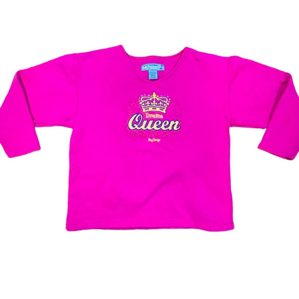 Big Dogs Kids "Drama Queen" girls crewneck sweatshirt large 12/14